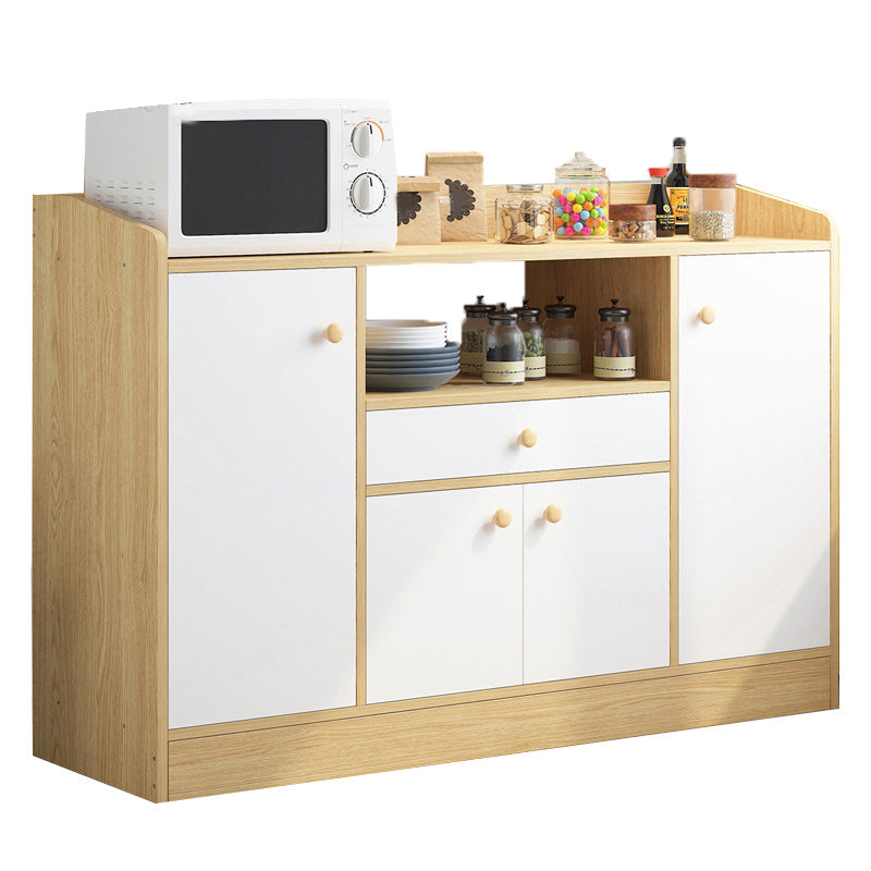 Modern Style Dining Server Engineered Wood Server with Open Storage 43"L x 12"W x 31"H Natural 4 Clearhalo 'buffet_sideboard' 'Buffets & Sideboards' 'furn' 'furn_buffet_sideboard' 'Furniture' 'Kitchen & Dining Furniture' 7213733
