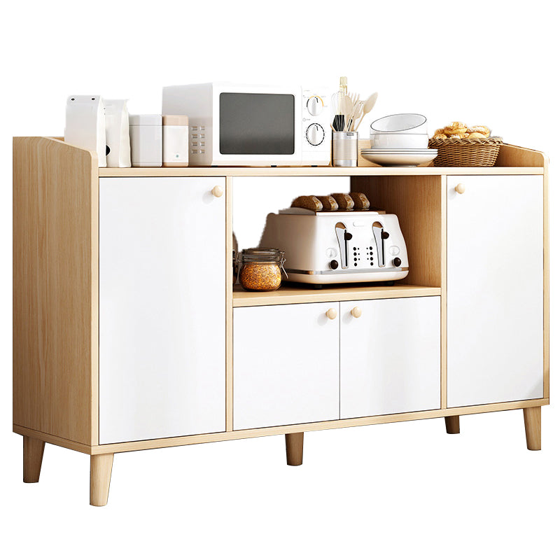 Modern Style Dining Server Engineered Wood Server with Open Storage 47"L x 12"W x 31"H Natural 4 Clearhalo 'buffet_sideboard' 'Buffets & Sideboards' 'furn' 'furn_buffet_sideboard' 'Furniture' 'Kitchen & Dining Furniture' 7213737