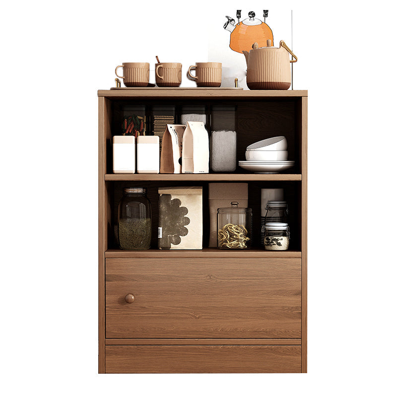 Modern Style Dining Server Engineered Wood Server with Open Storage 20"L x 12"W x 32"H Brown Shelf Not Included Clearhalo 'buffet_sideboard' 'Buffets & Sideboards' 'furn' 'furn_buffet_sideboard' 'Furniture' 'Kitchen & Dining Furniture' 7213738