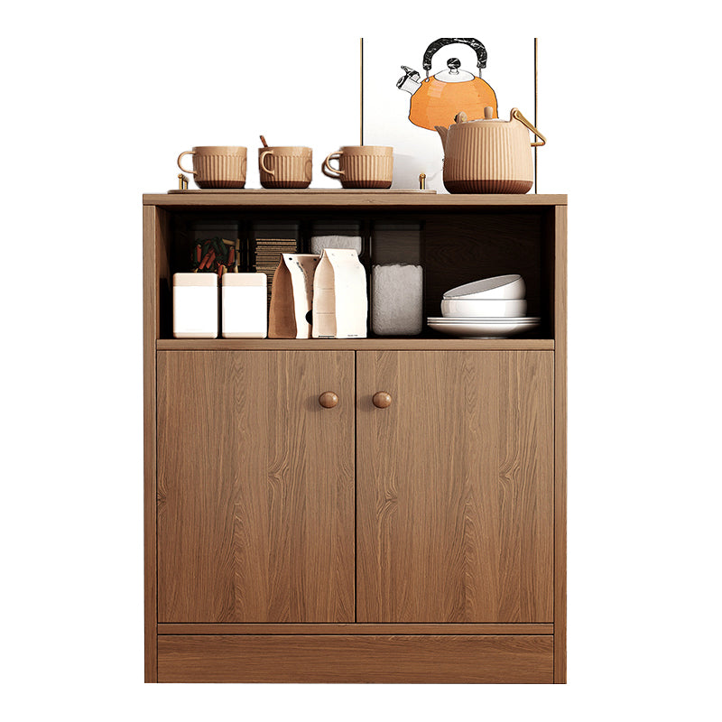 Modern Style Dining Server Engineered Wood Server with Open Storage 20"L x 12"W x 32"H Brown 1 Clearhalo 'buffet_sideboard' 'Buffets & Sideboards' 'furn' 'furn_buffet_sideboard' 'Furniture' 'Kitchen & Dining Furniture' 7213739