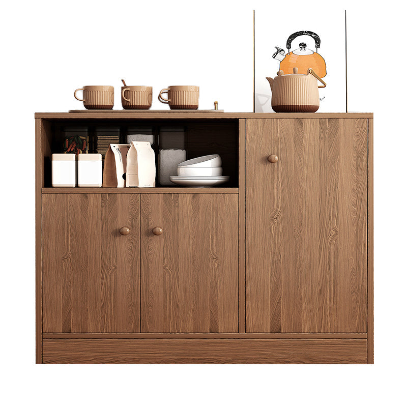 Modern Style Dining Server Engineered Wood Server with Open Storage 31.5"L x 11.8"W x 31.9"H Brown 3 Clearhalo 'buffet_sideboard' 'Buffets & Sideboards' 'furn' 'furn_buffet_sideboard' 'Furniture' 'Kitchen & Dining Furniture' 7213740
