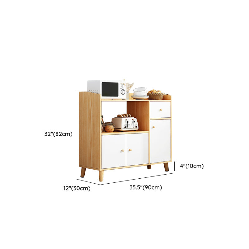Modern Style Dining Server Engineered Wood Server with Open Storage Clearhalo 'buffet_sideboard' 'Buffets & Sideboards' 'furn' 'furn_buffet_sideboard' 'Furniture' 'Kitchen & Dining Furniture' 7213753