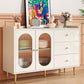 Contemporary White Sideboard Cabinet Sideboard Cabinet with Glass Doors