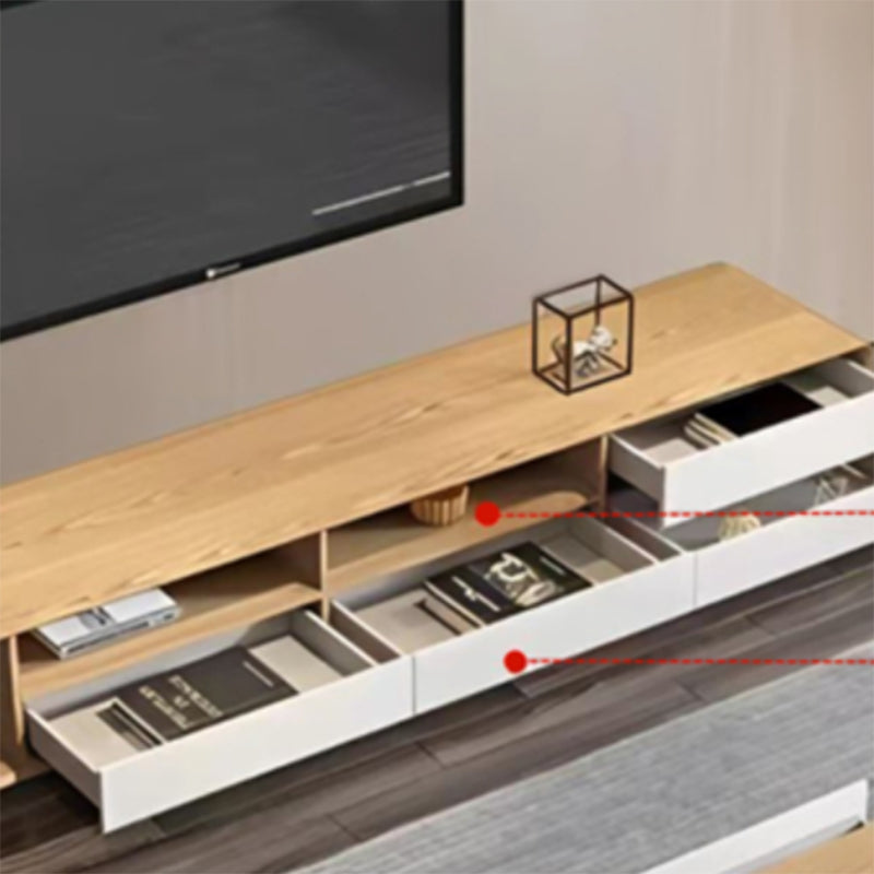 Wooden TV Media Console Scandinavian TV Stand Console with 4 Drawers Clearhalo 'furn' 'furn_tv_stands_entertainment_centers' 'Furniture' 'Living Room Furniture' 'TV Stands & Entertainment Centers' 'TV Stands & Media Storage Furniture' 'tv_stands_entertainment_centers' 7216454