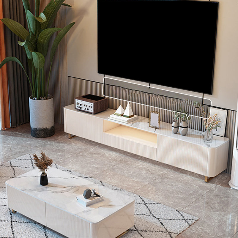 Modern TV Media Console Stone TV Stand Console with 3 Drawers Clearhalo 'furn' 'furn_tv_stands_entertainment_centers' 'Furniture' 'Living Room Furniture' 'TV Stands & Entertainment Centers' 'TV Stands & Media Storage Furniture' 'tv_stands_entertainment_centers' 7216465