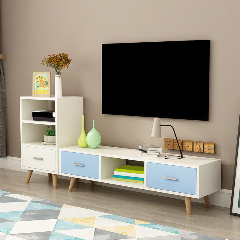 Scandinavian TV Media Console Wooden TV Stand Console with 2 Drawers Clearhalo 'furn' 'furn_tv_stands_entertainment_centers' 'Furniture' 'Living Room Furniture' 'TV Stands & Entertainment Centers' 'TV Stands & Media Storage Furniture' 'tv_stands_entertainment_centers' 7216479