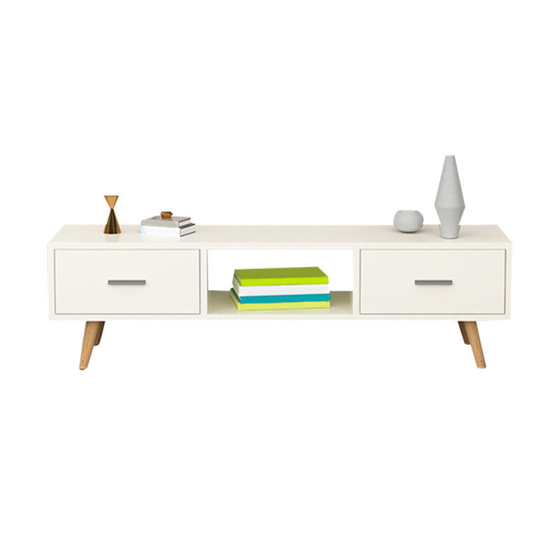Scandinavian TV Media Console Wooden TV Stand Console with 2 Drawers Clearhalo 'furn' 'furn_tv_stands_entertainment_centers' 'Furniture' 'Living Room Furniture' 'TV Stands & Entertainment Centers' 'TV Stands & Media Storage Furniture' 'tv_stands_entertainment_centers' 7216488