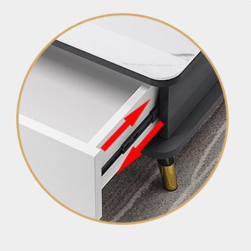 Glass TV Stand Console Open Storage TV Media Stand with Drawer Clearhalo 'furn' 'furn_tv_stands_entertainment_centers' 'Furniture' 'Living Room Furniture' 'TV Stands & Entertainment Centers' 'TV Stands & Media Storage Furniture' 'tv_stands_entertainment_centers' 7216523