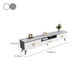 Glass TV Stand Console Open Storage TV Media Stand with Drawer Clearhalo 'furn' 'furn_tv_stands_entertainment_centers' 'Furniture' 'Living Room Furniture' 'TV Stands & Entertainment Centers' 'TV Stands & Media Storage Furniture' 'tv_stands_entertainment_centers' 7216531