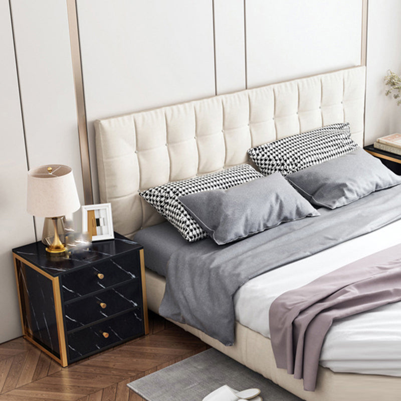 Mesa nocturna de almacenamiento de cajones de mesa de glamour en negro/blanco, 19.7 "de alto