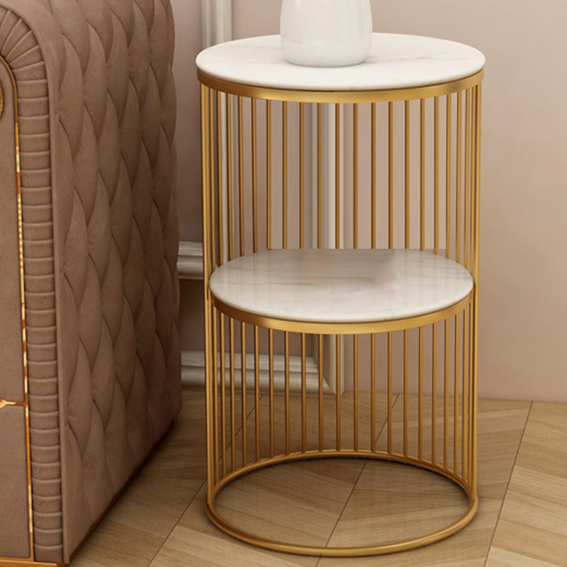 Moderne nachttafel stenen accenttafel nachtkastje met 2 planken voor woonkamer