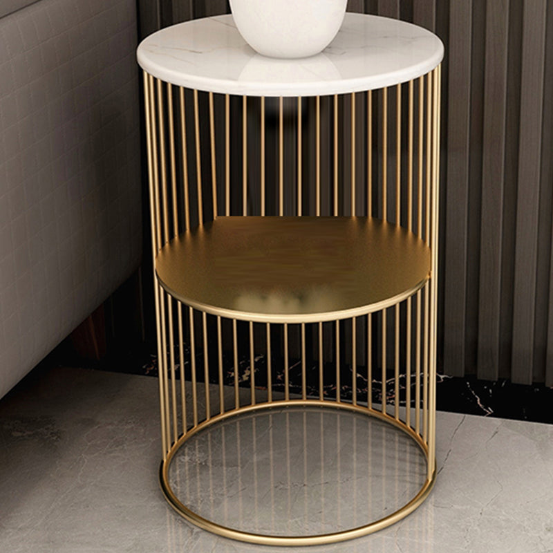 Moderne nachttafel stenen accenttafel nachtkastje met 2 planken voor woonkamer