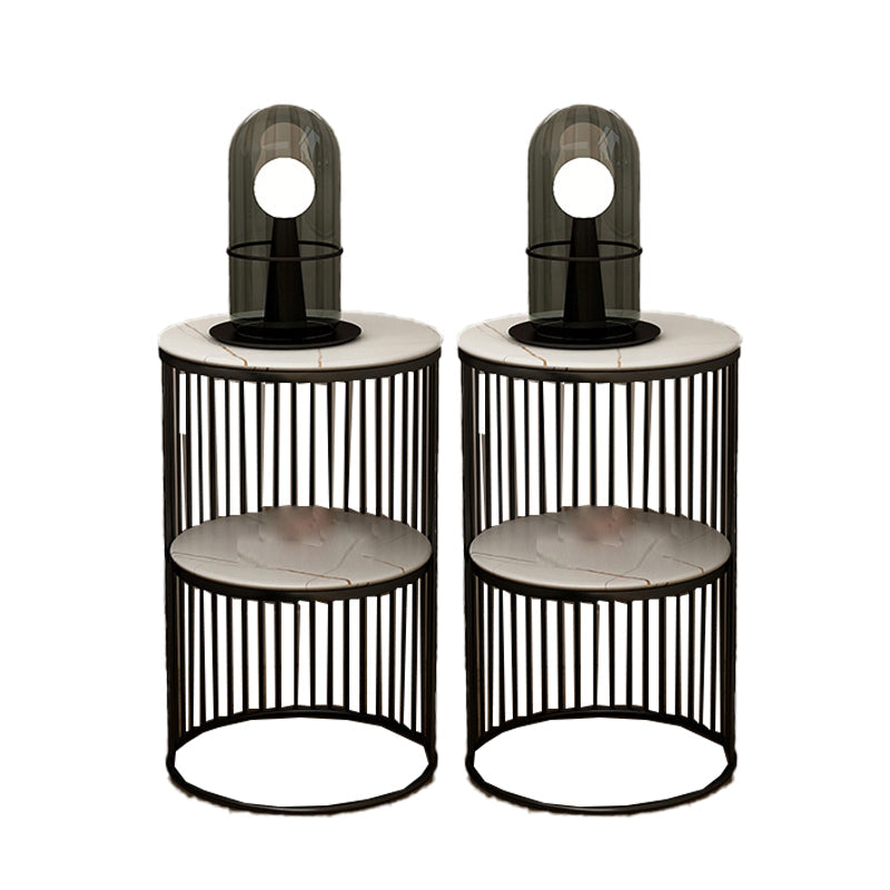 Moderne nachttafel stenen accenttafel nachtkastje met 2 planken voor woonkamer