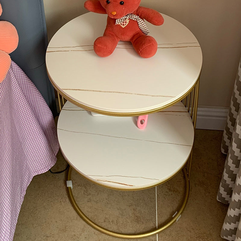 Moderne nachttafel stenen accenttafel nachtkastje met 2 planken voor woonkamer