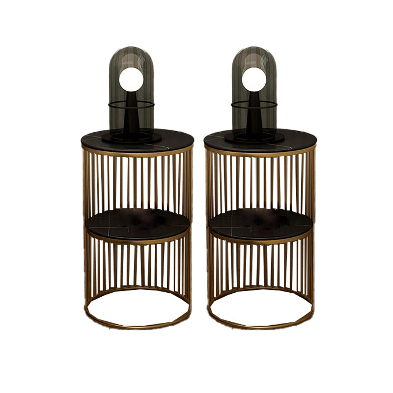 Moderne nachttafel stenen accenttafel nachtkastje met 2 planken voor woonkamer