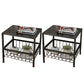 Open Storage Bed Nightstand Contemporary Night Table for Bedroom Black 2 Piece Set Metal Clearhalo 'Bedroom Furniture' 'furn' 'furn_night_stand' 'Furniture' 'night_stand' 'Nightstands' 7216706