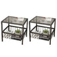 Open Storage Bed Nightstand Contemporary Night Table for Bedroom Black 2 Piece Set Glass Clearhalo 'Bedroom Furniture' 'furn' 'furn_night_stand' 'Furniture' 'night_stand' 'Nightstands' 7216710