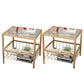 Open Storage Bed Nightstand Contemporary Night Table for Bedroom Gold 2 Piece Set Glass Clearhalo 'Bedroom Furniture' 'furn' 'furn_night_stand' 'Furniture' 'night_stand' 'Nightstands' 7216721