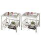 Open Storage Bed Nightstand Contemporary Night Table for Bedroom White 2 Piece Set Glass Clearhalo 'Bedroom Furniture' 'furn' 'furn_night_stand' 'Furniture' 'night_stand' 'Nightstands' 7216727