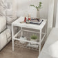 Open Storage Bed Nightstand Contemporary Night Table for Bedroom White 1 Piece Genuine Marble Clearhalo 'Bedroom Furniture' 'furn' 'furn_night_stand' 'Furniture' 'night_stand' 'Nightstands' 7216728