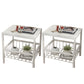 Open Storage Bed Nightstand Contemporary Night Table for Bedroom White 2 Piece Set Genuine Marble Clearhalo 'Bedroom Furniture' 'furn' 'furn_night_stand' 'Furniture' 'night_stand' 'Nightstands' 7216729