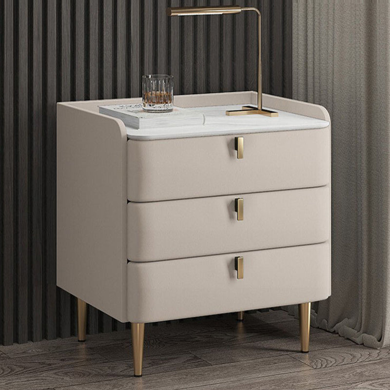 モダンなアクセントテーブルナイトスタンドストーンドロワーストレージベッドサイドキャビネットベッドルーム用