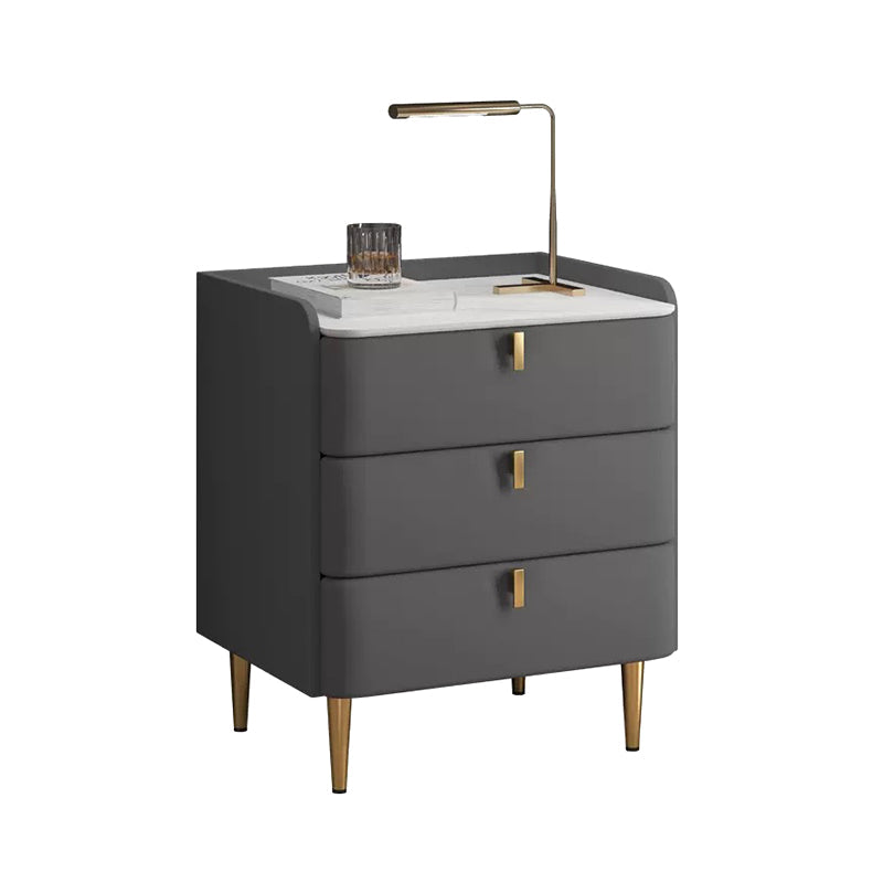 モダンなアクセントテーブルナイトスタンドストーンドロワーストレージベッドサイドキャビネットベッドルーム用