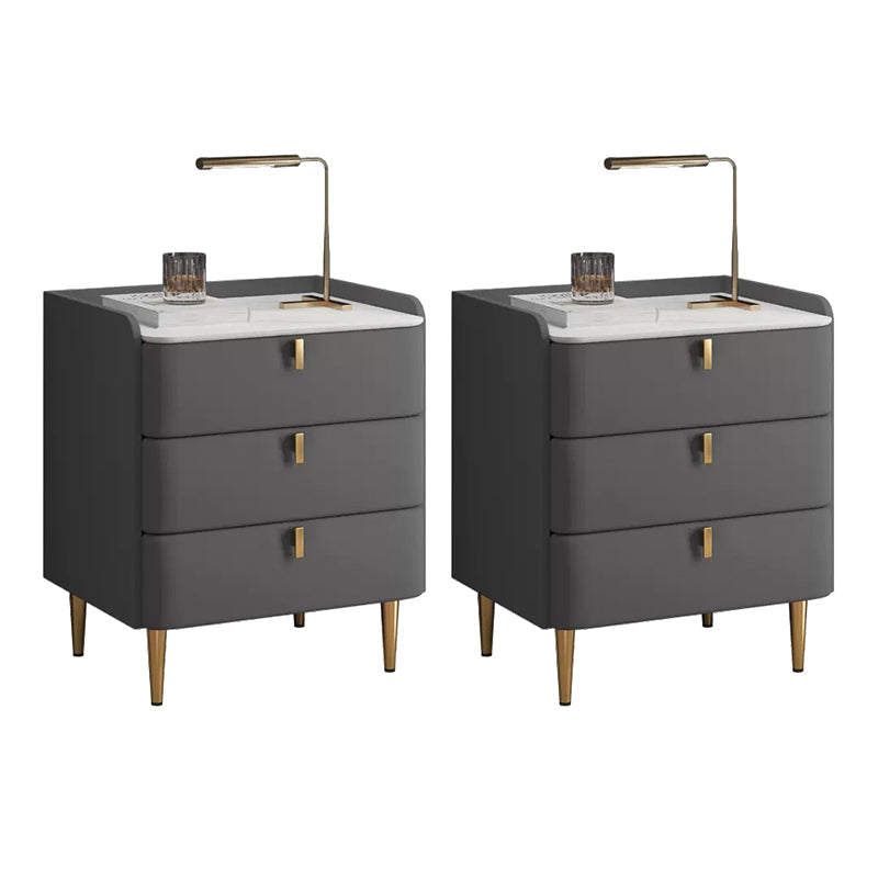 モダンなアクセントテーブルナイトスタンドストーンドロワーストレージベッドサイドキャビネットベッドルーム用