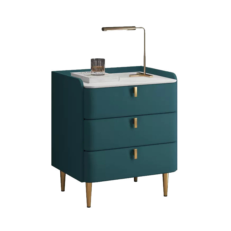 Accento moderno tavolo da comodino con cassetto in pietra mobile per letto per camera da letto