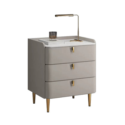 モダンなアクセントテーブルナイトスタンドストーンドロワーストレージベッドサイドキャビネットベッドルーム用