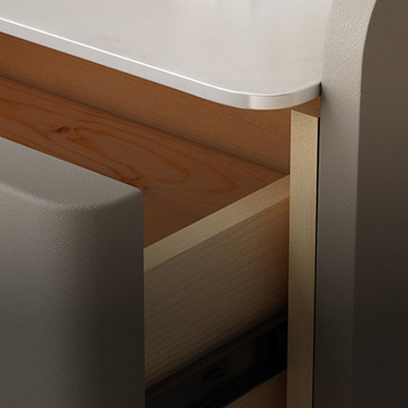 Accento moderno tavolo da comodino con cassetto in pietra mobile per letto per camera da letto