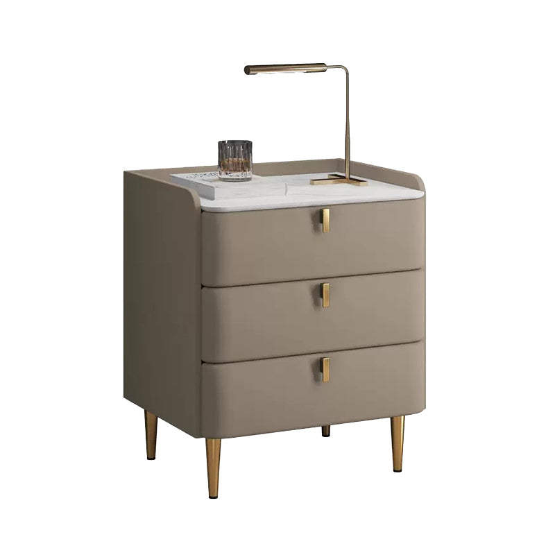 モダンなアクセントテーブルナイトスタンドストーンドロワーストレージベッドサイドキャビネットベッドルーム用