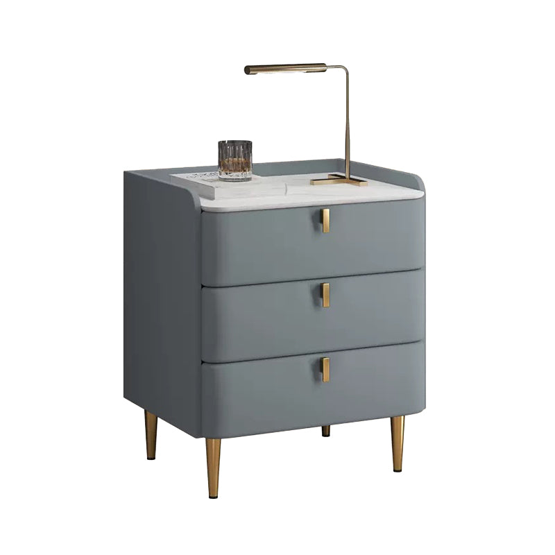 Accento moderno tavolo da comodino con cassetto in pietra mobile per letto per camera da letto
