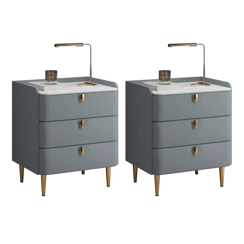 Accento moderno tavolo da comodino con cassetto in pietra mobile per letto per camera da letto