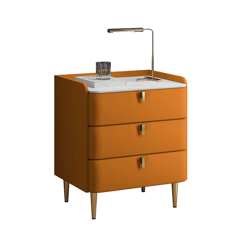 Accento moderno tavolo da comodino con cassetto in pietra mobile per letto per camera da letto