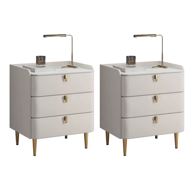モダンなアクセントテーブルナイトスタンドストーンドロワーストレージベッドサイドキャビネットベッドルーム用