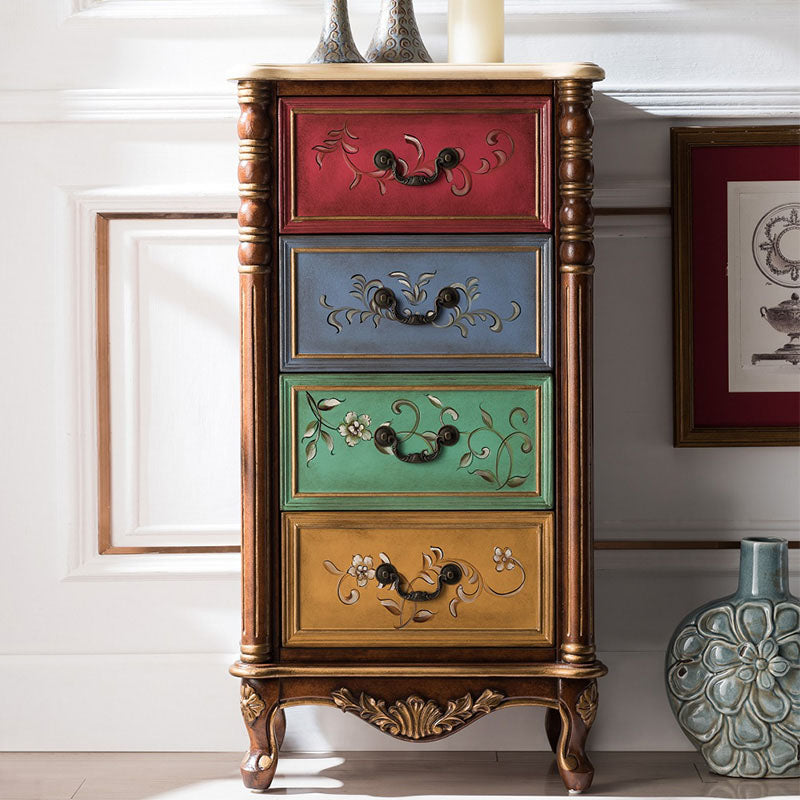 Traditional Vertical Lingerie Chest Rubber Wood Storage Bachelor Chest for Bedroom 22"L x 14"W x 41"H Blue Clearhalo 'Bedroom Furniture' 'Dressers & Chests' 'dressers_chests' 'furn' 'furn_dressers_chests' 'Furniture' 7216856