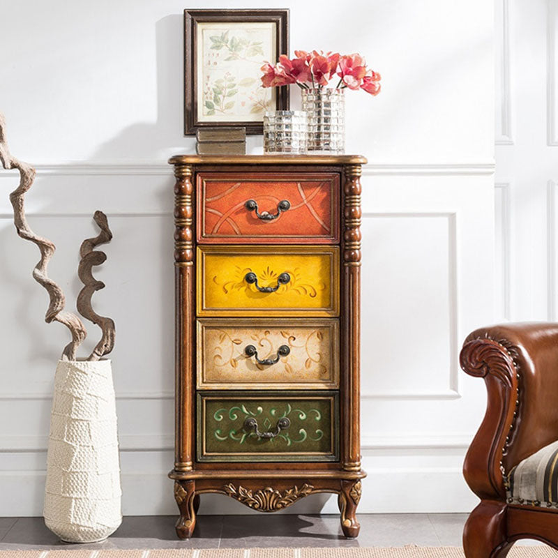 Traditional Vertical Lingerie Chest Rubber Wood Storage Bachelor Chest for Bedroom 22"L x 14"W x 41"H Yellow Clearhalo 'Bedroom Furniture' 'Dressers & Chests' 'dressers_chests' 'furn' 'furn_dressers_chests' 'Furniture' 7216857