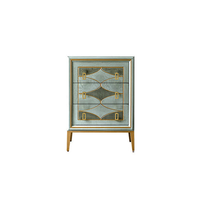 Classic Glam Combo Dresser Wood Horizontal Storage Chest Dresser for Bedroom 24"L x 15"W x 33"H Grey-Gold Clearhalo 'Bedroom Furniture' 'Dressers & Chests' 'dressers_chests' 'furn' 'furn_dressers_chests' 'Furniture' 7216951