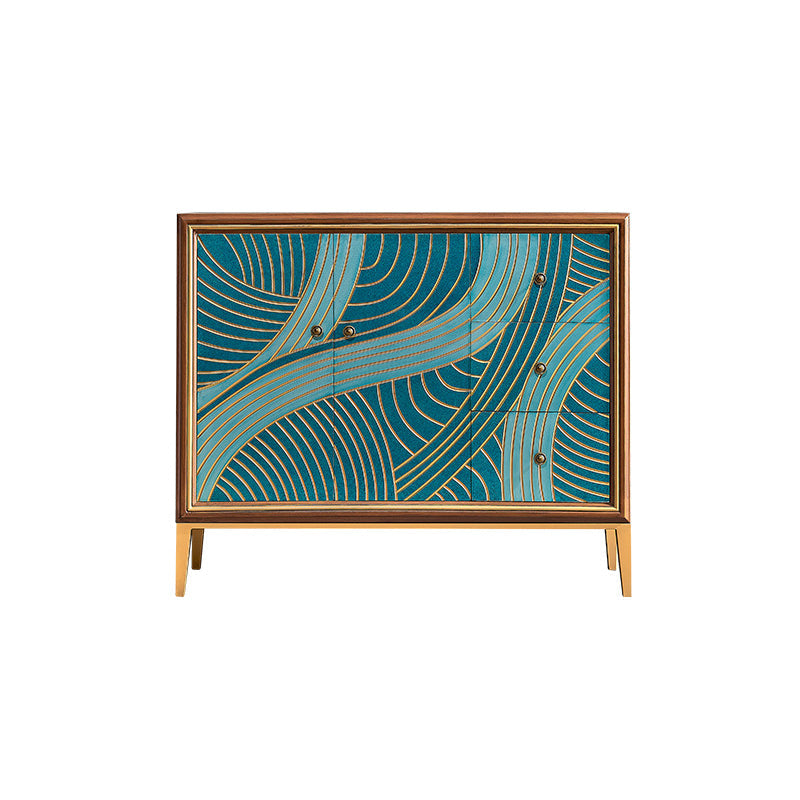 Classic Glam Combo Dresser Wood Horizontal Storage Chest Dresser for Bedroom 43"L x 15"W x 37"H Green Gold Clearhalo 'Bedroom Furniture' 'Dressers & Chests' 'dressers_chests' 'furn' 'furn_dressers_chests' 'Furniture' 7216965