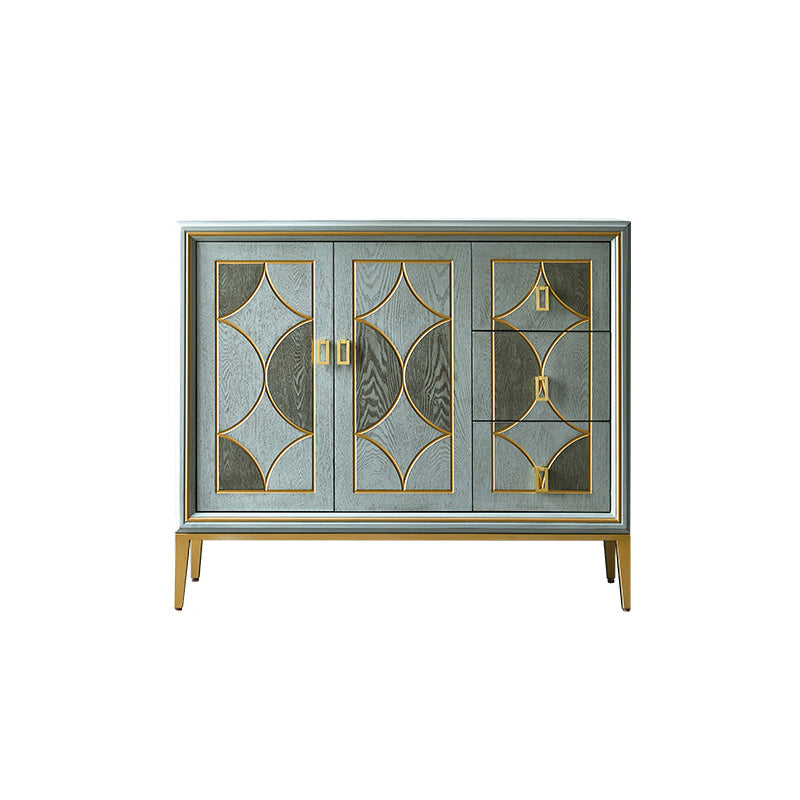 Classic Glam Combo Dresser Wood Horizontal Storage Chest Dresser for Bedroom 43"L x 15"W x 37"H Grey-Gold Clearhalo 'Bedroom Furniture' 'Dressers & Chests' 'dressers_chests' 'furn' 'furn_dressers_chests' 'Furniture' 7216966