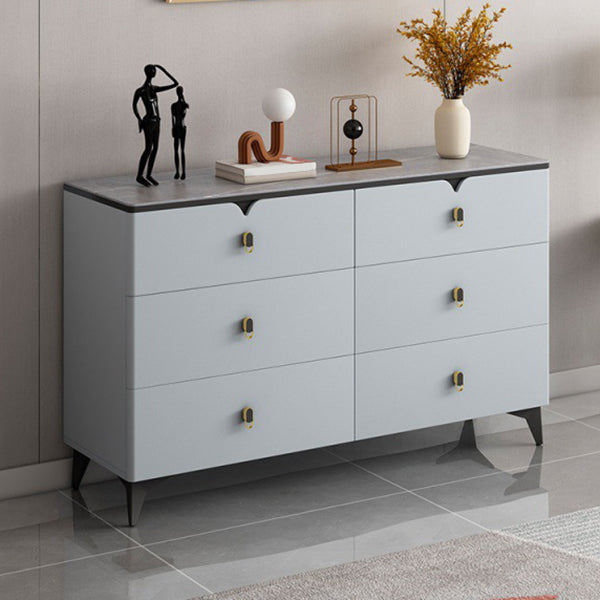 Contemporary Storage Chest Stone Dresser with 3/4/5/6/8 Drawers , 15.6 Inch Width 47"L x 16"W x 33"H Light Gray Clearhalo 'Bedroom Furniture' 'Dressers & Chests' 'dressers_chests' 'furn' 'furn_dressers_chests' 'Furniture' 7216983