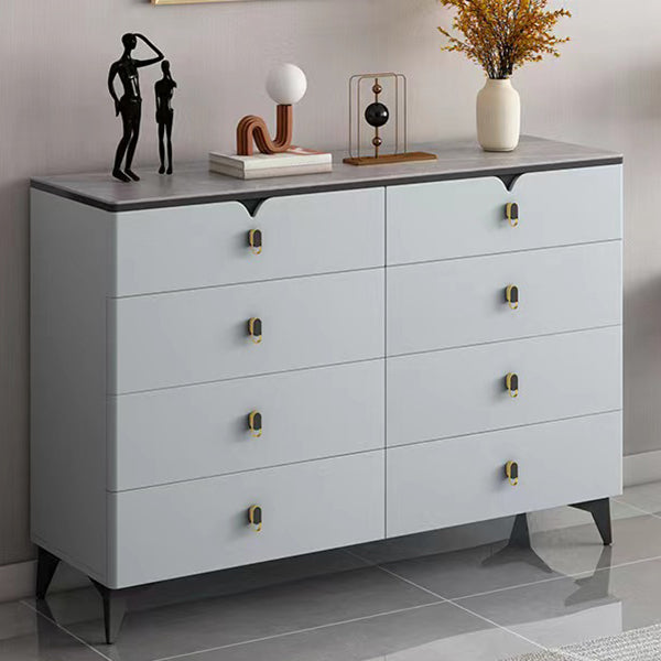 Contemporary Storage Chest Stone Dresser with 3/4/5/6/8 Drawers , 15.6 Inch Width 53"L x 16"W x 37"H Light Gray Clearhalo 'Bedroom Furniture' 'Dressers & Chests' 'dressers_chests' 'furn' 'furn_dressers_chests' 'Furniture' 7216987