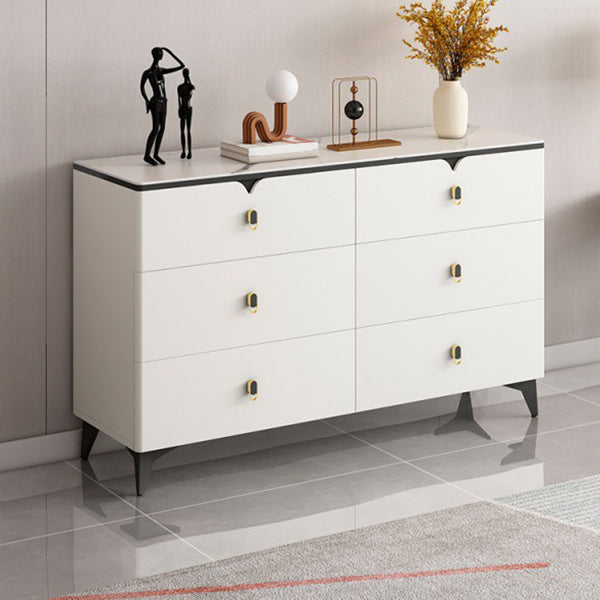 Contemporary Storage Chest Stone Dresser with 3/4/5/6/8 Drawers , 15.6 Inch Width 47"L x 16"W x 33"H White Clearhalo 'Bedroom Furniture' 'Dressers & Chests' 'dressers_chests' 'furn' 'furn_dressers_chests' 'Furniture' 7216994