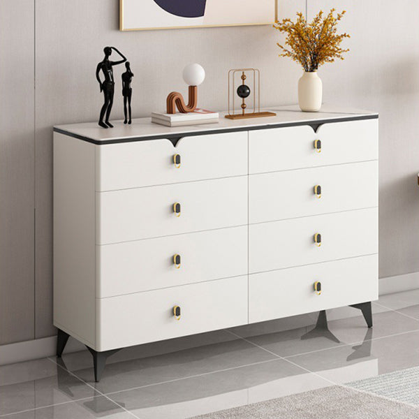 Contemporary Storage Chest Stone Dresser with 3/4/5/6/8 Drawers , 15.6 Inch Width 47"L x 16"W x 37"H White Clearhalo 'Bedroom Furniture' 'Dressers & Chests' 'dressers_chests' 'furn' 'furn_dressers_chests' 'Furniture' 7216996