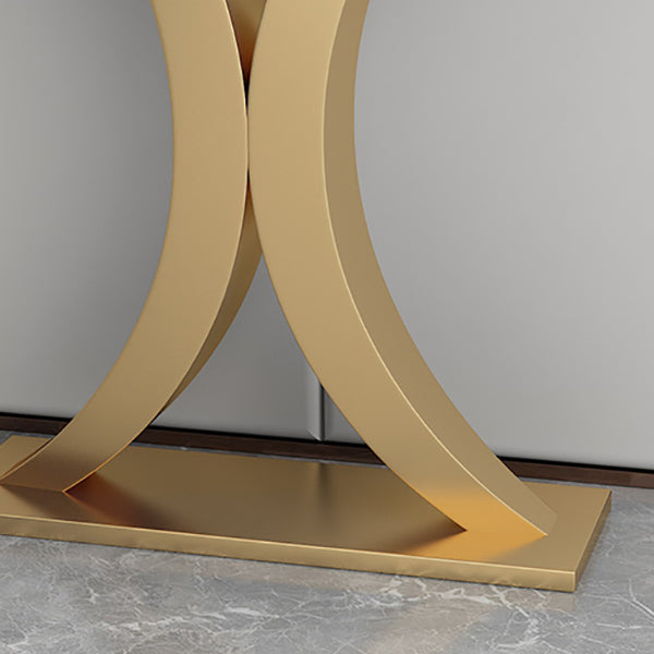 Tavolo della console glam tavolo di accento in marmo mezza luna, largo 12 pollici