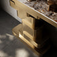 Glam Rectangle Console Table Stone Console Accent Table for Hall