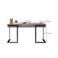 Stone Rectangle Writing Desk Modern Style Computer Desk in Gray