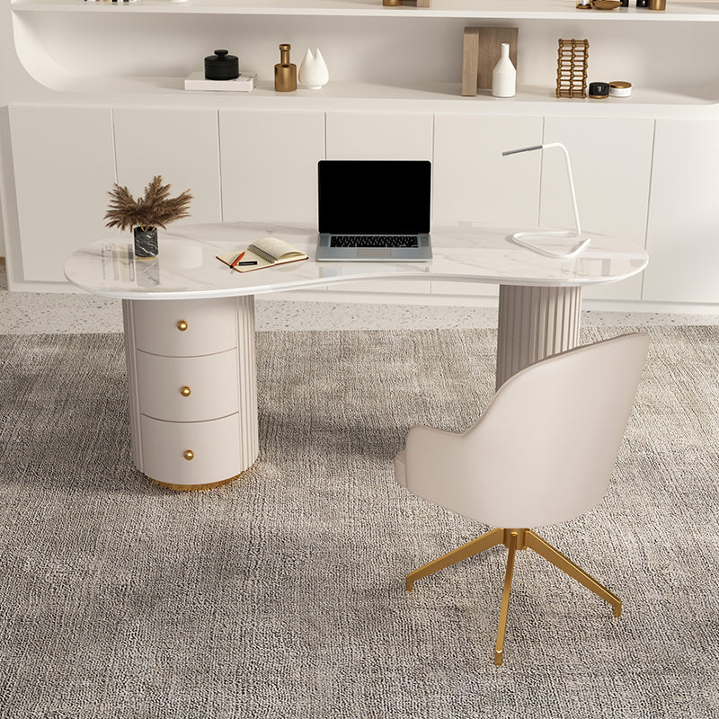 Glam Executive Desk Finition Finish Freeform Computer Bureau avec tiroirs