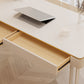 Contemporary Wooden White Office Desk Sled Base Type Writing Desk